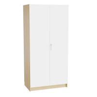 Mora højskab 2100x1000x600mm i hvid laminat med cylinderlås