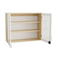 Mora overskab 800x1000x320mm i hvid laminat med glasdøre og elektronisk lås