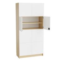 Mora materialeskab 2100x1000x470mm i hvid laminat med elektronisk lås