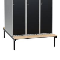 Siddeb&aelig;nk til garderobeskab 120x110x32cm, dobbelt i birk