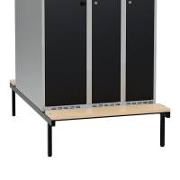 Siddeb&aelig;nk til garderobeskab 100x110x32cm, dobbelt i birk