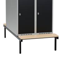 Siddeb&aelig;nk til garderobeskab 80x110x32cm, dobbelt i birk