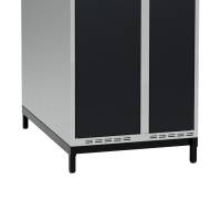 Lav benramme til garderobeskab 70x110x20cm, dobbelt, sort 