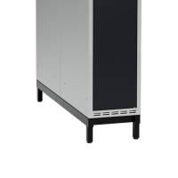 Lav benramme til garderobeskab 30x110x20cm, dobbelt, sort 