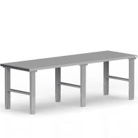 Fileb&aelig;nk med st&aring;l bordplade 2500x800mm