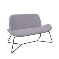 Tilkka ROD lounge sofa i m&oslash;rk gr&aring;t stof med sort stel 