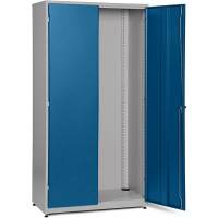 GBP v&aelig;rkt&oslash;jsskab med cylinderl&aring;s 2000x1020x540mm gr&aring; med bl&aring; d&oslash;re