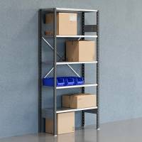 Lagerreol V06 med &aring;ben gavl 2100x1000x400mm galvaniseret