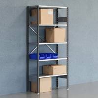 Lagerreol V06 med &aring;ben gavl 2100x1000x400mm galvaniseret