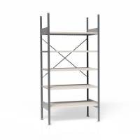 Lagerreol V06 med åben gavl 2100x1000x600mm galvaniseret