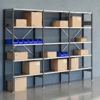 Lagerreol V06 med &aring;ben gavl 2100x3000x400mm galvaniseret