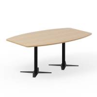 Office konferencebord b&aring;dformet 200x120cm eg med sort stel