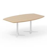Office konferencebord b&aring;dformet 200x120cm eg med hvidt stel