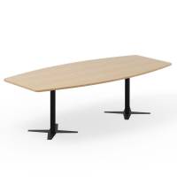 Office konferencebord b&aring;dformet 260x120cm eg med sort stel