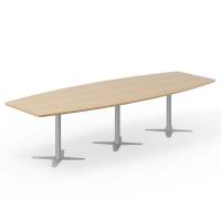 Office konferencebord b&aring;dformet 320x120cm eg med s&oslash;lv stel