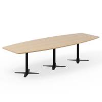 Office konferencebord b&aring;dformet 320x120cm eg med sort stel