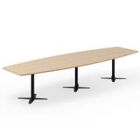 Office konferencebord b&aring;dformet 380x120cm eg med sort stel