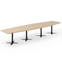Office konferencebord b&aring;dformet 440x120cm eg med sort stel