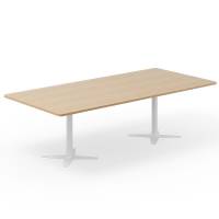 Office konferencebord rektangul&aelig;rt 260x120cm eg med hvidt stel