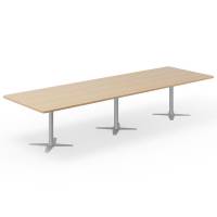 Office konferencebord rektangul&aelig;rt 380x120cm eg med s&oslash;lv stel