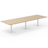 Office konferencebord rektangul&aelig;rt 380x120cm eg med hvidt stel