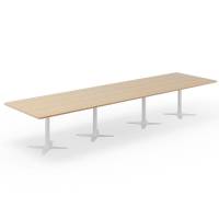 Office konferencebord rektangul&aelig;rt 440x120cm eg med hvidt stel