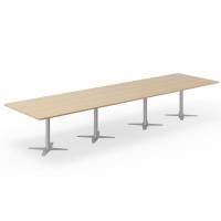 Office konferencebord rektangul&aelig;rt 440x120cm eg med s&oslash;lv stel