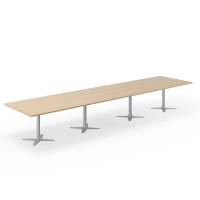 Office konferencebord rektangul&aelig;rt 500x120cm eg med s&oslash;lv stel