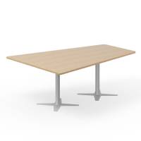 Office konferencebord trapezformet 200x142cm eg p&aring; s&oslash;lv stel