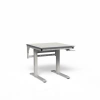 Arbejdsbord ErgoNomi 800x620mm HPL bordplade, lys gr&aring;