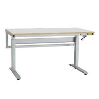 Arbejdsbord ErgoNomi ESD 1500x800mm HPL bordplade, lys gr&aring;