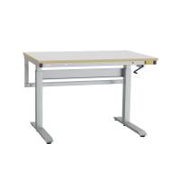 Arbejdsbord ErgoNomi ESD 1200x620mm vinyl bordplade, lys gr&aring;