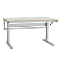 Arbejdsbord ErgoNomi ESD 160x80cm vinyl bordplade, lys gr&aring;