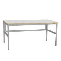 Arbejdsbord Let H-stel ESD 150x62cm, vinyl bordplade, gr&aring;