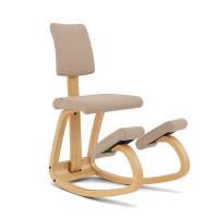 Variable Plus kn&aelig;stol med stel i lakeret lys brun ask, beige