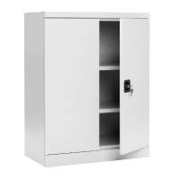 Opbevaringskab i stål med lås 1040x1000x435mm grå