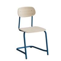 Atlas elevstol fritsving hvidpigmenteret egelaminat med blåt stel