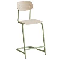 Atlas elevstol fritsving med fodpind hvid egelaminat i gr&oslash;nt stel