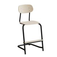 Atlas elevstol fritsving med fodplade hvid egelaminat med sort stel