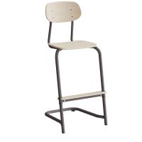 Atlas elevstol fritsving med fodplade hvid egelaminat i gråt stel