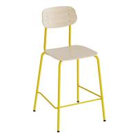 Barstol Atlas med hvidpigmenteret eg laminat, gult stel