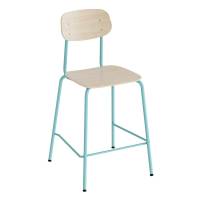 Barstol Atlas med hvidpigmenteret eg laminat, turkis stel