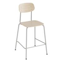 Barstol Atlas med hvidpigmenteret eg laminat, sølv stel