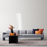 Office Bits sofa i gr&aring; tekstil med arml&aelig;n 