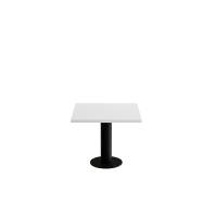 Cirkum bord 60x60cm 50cm h&oslash;j i hvid laminat med sort stel