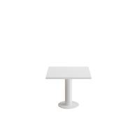 Cirkum bord 60x60cm 50cm høj i hvid laminat med hvidt stel