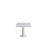 Cirkum bord 60x60cm 50cm h&oslash;j i gr&aring; laminat med hvidt stel