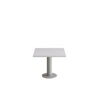 Cirkum bord 60x60cm 50cm h&oslash;j i gr&aring; laminat med alugr&aring;t stel