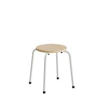 Caesar taburet h&oslash;jde 440mm birk laminat s&aelig;de og hvidt stel