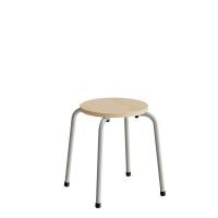 Caesar taburet h&oslash;jde 440mm birk laminat s&aelig;de og s&oslash;lv stel